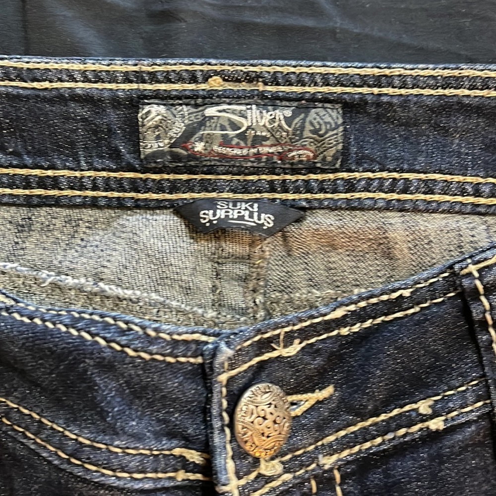 Silver distressed jeans. - Picture 4 of 7